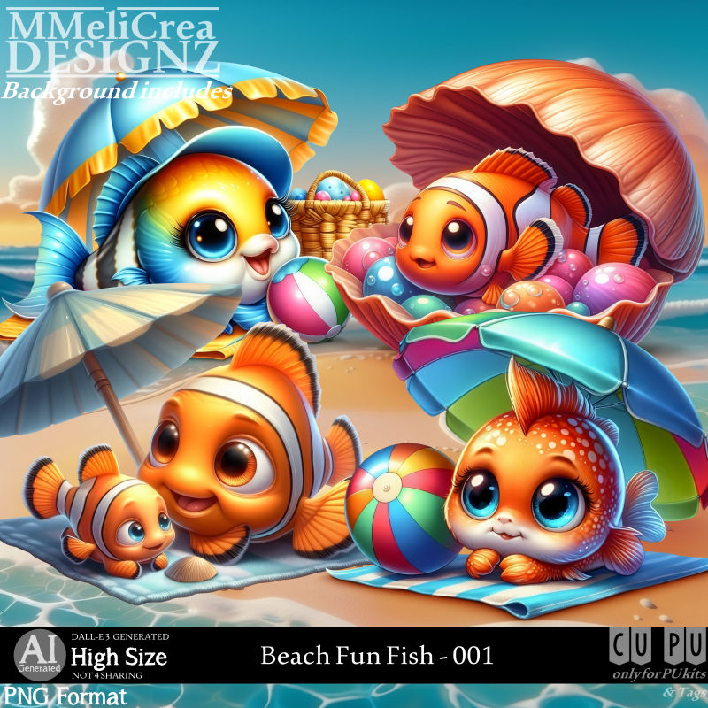 (image for) AI - Beach Fun Fish - CU001 (CU4PU/PNG)